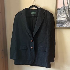 Vintage Lauren Ralph Lauren Charcoal Wool/Cashmere Riding Jacket Size 12